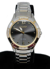 Load image into Gallery viewer, Citizen Eco-Drive Women's EM0454-52E Diamond Accented Black Dial Two Tone Watch