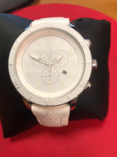 Load image into Gallery viewer, Pre-owned Citizen Eco-Drive Women's AT2200-04A Chronograph All White Leather Strap Watch