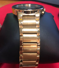 Load image into Gallery viewer, PRE-OWNED  Citizen AT2242-55E Axiom Eco-Drive Gold-Tone Black Chronograph 6''