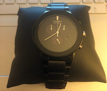 Load image into Gallery viewer, Pre-owned CITIZEN $395 MEN'S ECO-DRIVE AXIOM BLACK DRESS WATCH BLACK DIAL DATE AT2245-57E