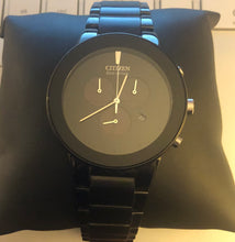 Load image into Gallery viewer, Pre-owned CITIZEN $395 MEN'S ECO-DRIVE AXIOM BLACK DRESS WATCH BLACK DIAL DATE AT2245-57E