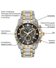Load image into Gallery viewer, Citizen AT4109-54E Eco-Drive Men's 43mm Silver / Rose Tone Atomic Watch