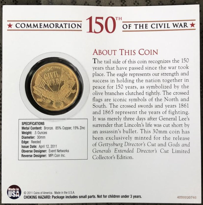 New 150th Commemoration Coin Of The Civil War