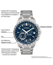 Load image into Gallery viewer, Citizen Men&#39;s &#39;Eco-Drive&#39;CC3000-89L satellite wave Quartz Silver-Tone and Stainless Steel