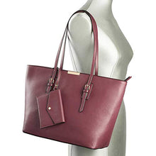 Load image into Gallery viewer, NEW Hilary Radley Leather Jane Tote in Bordeaux with 1 Removable Pouch AUTHENTIC 100%