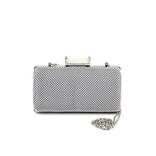 Load image into Gallery viewer, Jessica McClintock Women's Christiana Ball Mesh Minaudiere Silver Handbag