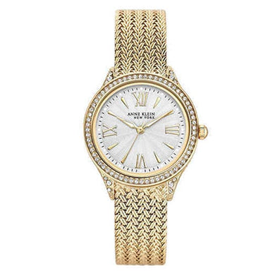 New Anne Klein 12/2290SVGB Women's Swarovski Crystal Gold Tone free shipping