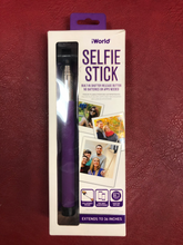 Load image into Gallery viewer, New open box purple World Selfie Stick SmartPhone Self-portrait Extendable Monopod Button Shutter