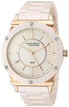 Load image into Gallery viewer, ANNE KLEIN 12/2270RGLP PINK CERAMIC SWAROVSKI CRYSTAL WATCH authentic