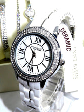 Load image into Gallery viewer, NEW Anne Klein New York 12/2299SVST Stainless Steel Ceramic Watch &amp; Bangle Set