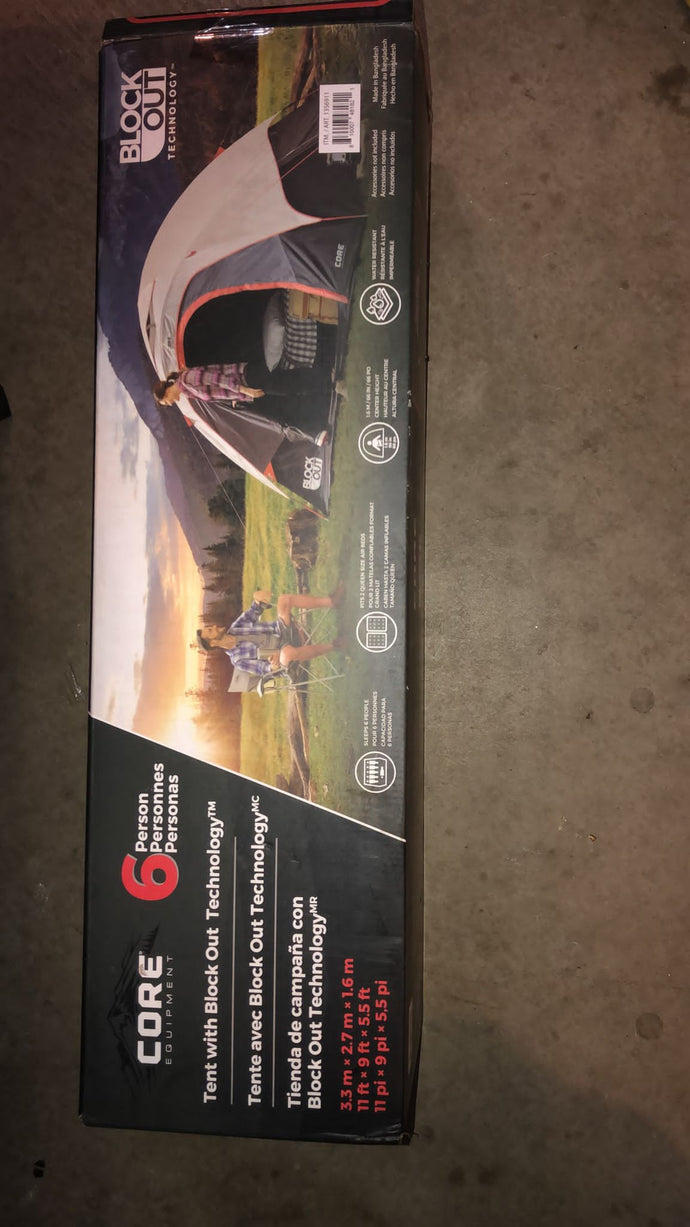NEW CORE EQUIPMENT 6 Person Tent With Blackout
