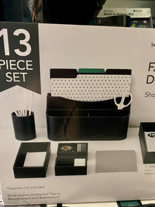 NEW FAUX LEATHER DESK SET SeeJanework 13 Piece Set