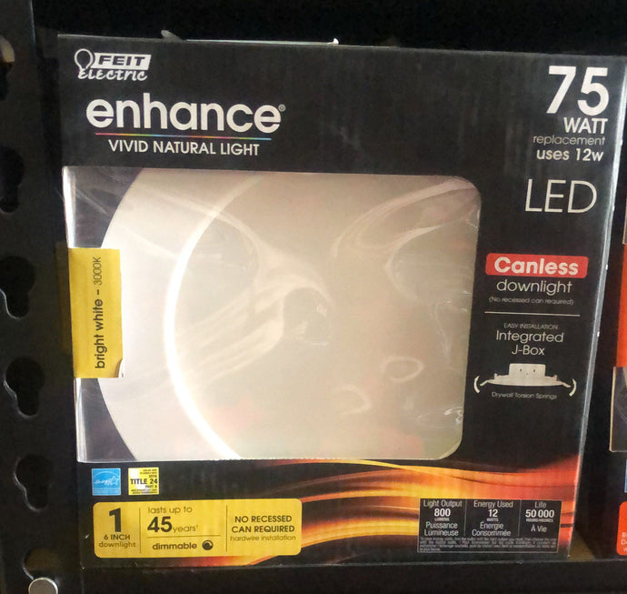 NEW FEIT ELECTRIC ENHANCE VIVID NATURAL LIGHT 75 WATT LED CANLESS DOWNLIGHT