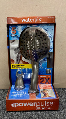 New Waterpik UltraThin + Hand Held Shower Head With PowerPulse Massage