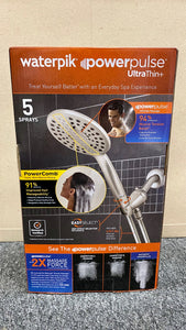 New Waterpik UltraThin + Hand Held Shower Head With PowerPulse Massage