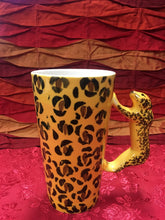 Load image into Gallery viewer, Vintage  TIGER MUG 3D Art Tiger Tail Handle