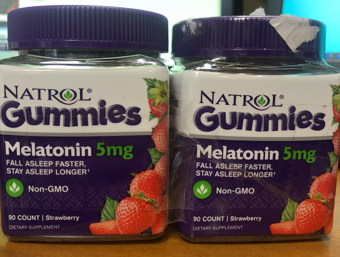 NEW Natrol Melatonin 5mg Gummies, Strawberry - 90 Count Bottles two pack