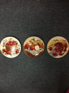 Set Of 3 Fruit Plates 8''