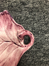 Load image into Gallery viewer, Vietri Purple Italian Ceramic Hand Painted Leaf Bowl Made in Italy