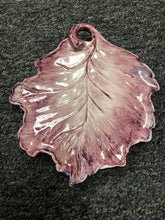 Load image into Gallery viewer, Vietri Purple Italian Ceramic Hand Painted Leaf Bowl Made in Italy