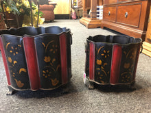 Load image into Gallery viewer, Galvanized Metal Oval shape PAINTED BUCKET  pre-owned