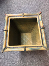 Load image into Gallery viewer, planting bucket galvanized green with red old affect for decorative purpose only pre-owned