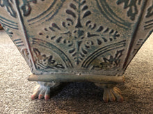 Load image into Gallery viewer, planting bucket galvanized green with red old affect for decorative purpose only pre-owned