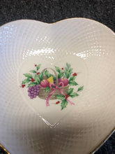 Load image into Gallery viewer, Heart shaped plate with a basket of fruit in the middle pre-owned