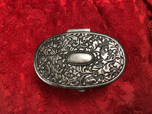 Load image into Gallery viewer, Antique Silver Oval Jewelry Box pre-owned