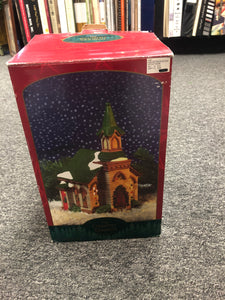 1997 Christmas Valley Porcelain The Country Church Building Accessory w/box