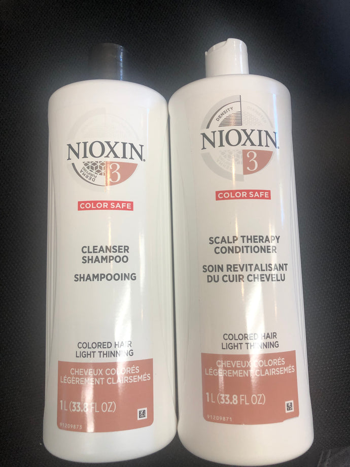 New Original NIOXIN 3 Color Safe Cleanser Shampoo & Scalp Therapy Conditioner