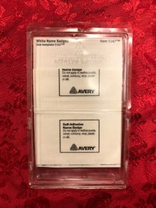 Avery White Name Badge Label 2-11/32" x 3-3/8" (100pk) #5147