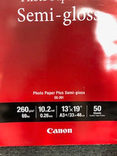 Load image into Gallery viewer, Canon SG-201 Photo Paper Plus Semi-Gloss ( 13 x 19, 50 Sheets ) BRAND NEW