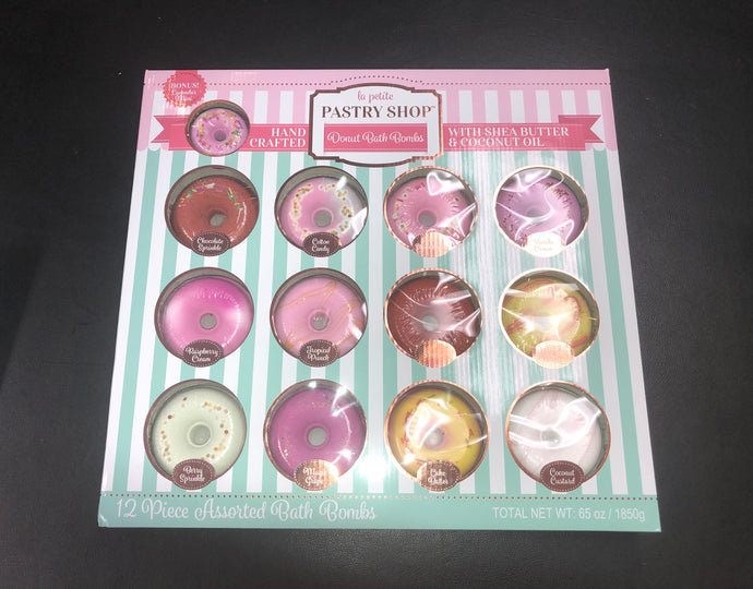 NEW La Petite Pastry Shop Donuts Bath Bomb, 12 pack & Mini Bomb