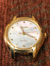 Load image into Gallery viewer, citizen gold tone pearl Eco drive working excellent pre-owned