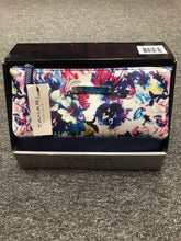 Load image into Gallery viewer, Tahari Triple Section Luxury Cosmetic Case - Blue Floral Print