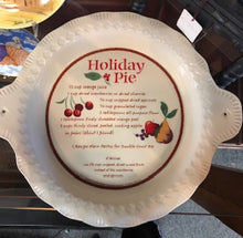 Load image into Gallery viewer, Hallmark Card Inc Pie Plate Pan with Holiday Pie Recipe In It Cranberries Cherri