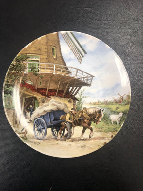 Pre-owned 1984 Vintage Royal Schwabap plate Horse with a wagon.