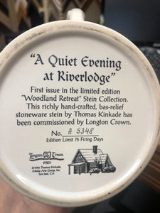 Thomas Kinkade Limited Ed. Stein FIRST IN EDITION "A QUIET EVENING AT RIVERLODGE LIMITED EDTION FREE SHIPPING