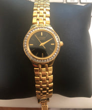 Load image into Gallery viewer, Citizen EJ6042-56E Women&#39;s Gold Tone Black Dial Swarovski Accented Quartz