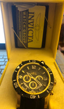 Load image into Gallery viewer, Pre-owned Invicta 23702 Men&#39;s Pro Diver Chrono Black Dial Yellow Steel &amp; Black Polyurethane Strap Dive Watch free shipping