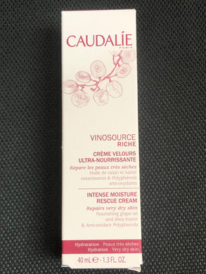 Caudalie VINOSOURCE INTENSE MOISTURE RESCUE CREAM The dehydration cream with a protective effect 1.3 oz