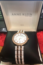 Load image into Gallery viewer, Anne Klein Swiss 12/2262RGWT women&#39;s Two Tone Ceramic and rose gold &amp; Crystal