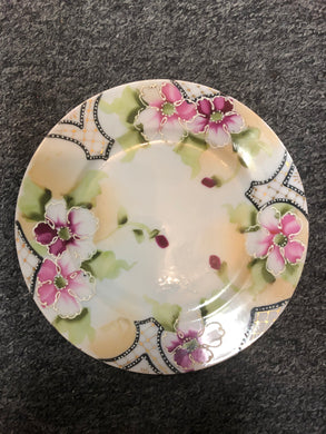 beautiful Vintage hand painted plate with flowers
