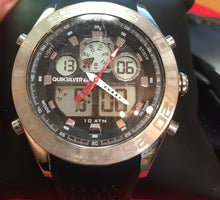 Load image into Gallery viewer, Pre-owned Quiksilver Men&#39;s QS/1017BKSV THE FIFTY50 Digital Chronograph Black Strap