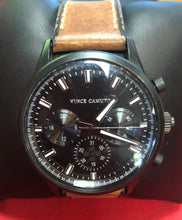 Load image into Gallery viewer, Pre-owned Vince Camuto VC/1096BKBN Men&#39;s Chronograph Watch w/ Leather Band