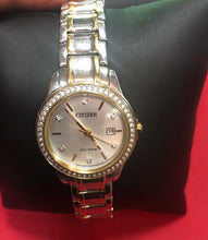 Load image into Gallery viewer, Pre-owned citizen eco-drive watch for women two tone G710-S112818