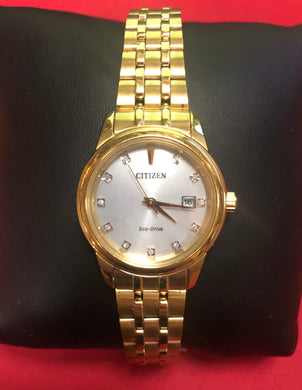 Pre-owned citizen ecco drive gold tone for woman