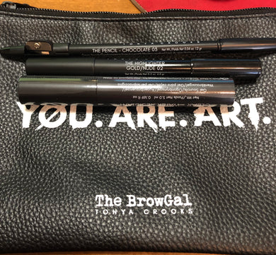 The BrowGal Tonya Crooks You.Are.Art Eyebrow 4 Pc Kit NEW w/Case