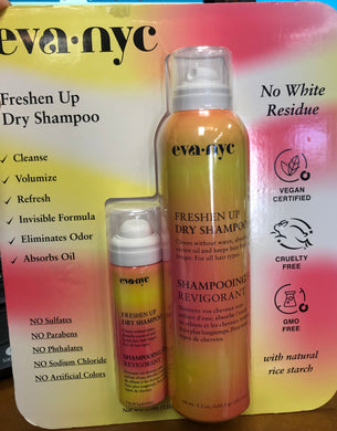 New EVA NYC - Freshen Up Dry Shampoo - 5.3 oz / 233 mL - Full Size and small 1 oz